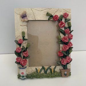 Vintage Y2K Prestige Frame with Rose Flowers and Butterfly